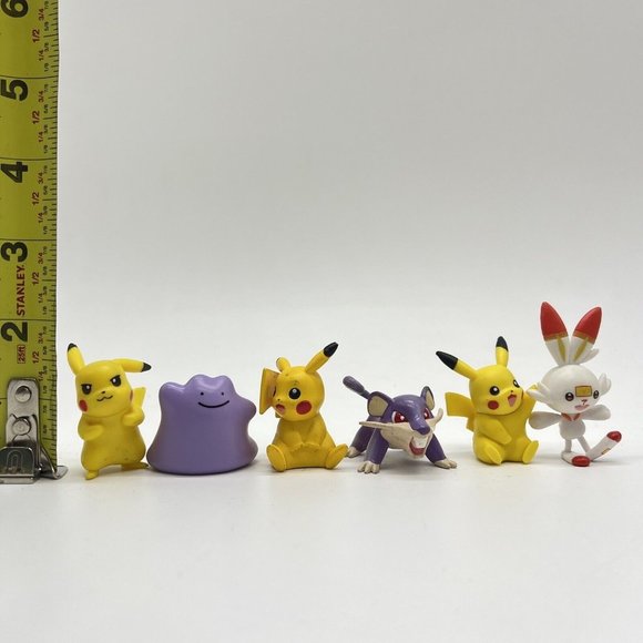Tomy & WCT Pokemon Figure Toy Lot of 6 Pikachu Dido Rattata Scorbunny - Picture 2 of 4